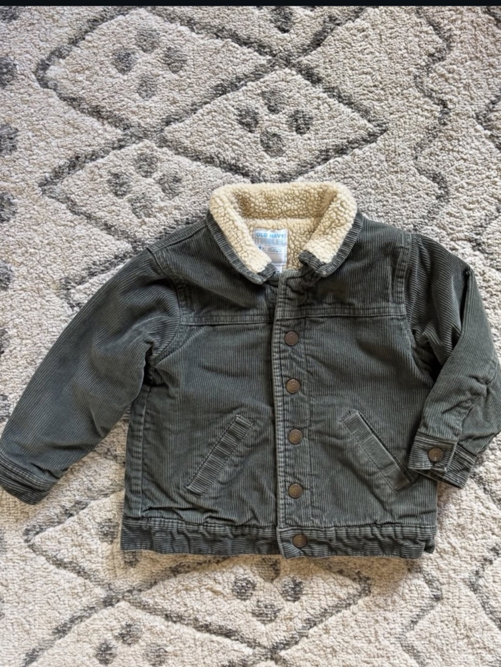 Vintage Y2K old navy olive green corduroy barn coat